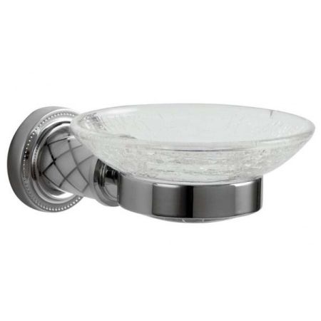 Мыльница MURANO CHROME (белое)_Комплект, артикул 10903-W-CR