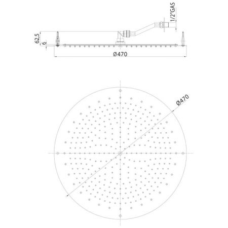 BOSSINI PARIS-OKI Верхний душ Ø 470 mm, FLAT, цвет: хром BOSSINI PARIS-OKI Верхний душ Ø 470 mm, FLAT, цвет: хром