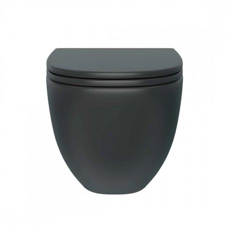 Унитаз подвесной Maretti Elena безободковый с микролифтом, EA10PBM61-560, черный, артикул EA10PBM61-560