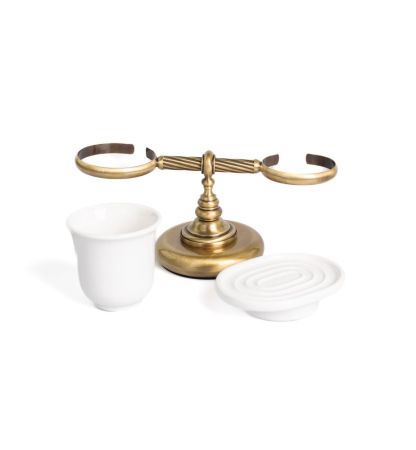 Stil Haus Giunone, настольные керамические мыльница + стакан, цвет бронза, артикул G15М(25)