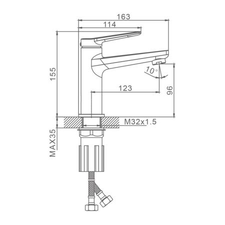 Смеситель для раковины Splenka S04.10, хром, артикул S04.10