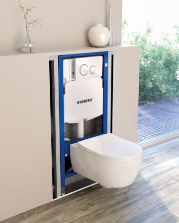 Комплект унитаза Geberit iCon 500.362.TC.I с инсталляцией Duofix с сиденьем Микролифт, артикул 500.362.TC.I