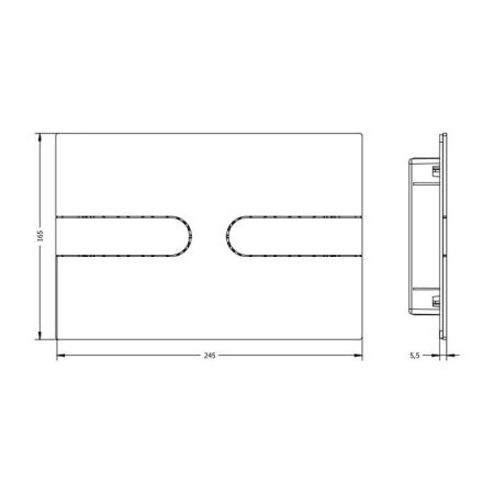Клавиша смыва, Artceram, Inox 713, для унитаза, ширина, мм-245, глубина, мм-5,5, высота, мм-165, тип смыва-двойной, тип управления-механический, кнопки-полуовальные, материал-нержавеющая сталь, цвет-сталь, артикул 713.000.BS