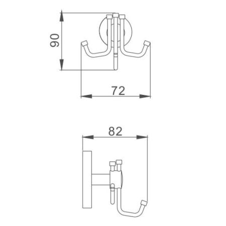 Крючок для ванной комнаты Haiba HB1705-3, хром
