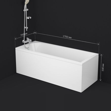 W72A-170-070W-A2 Ванна акриловая spirit 170x70, без слива/перелива