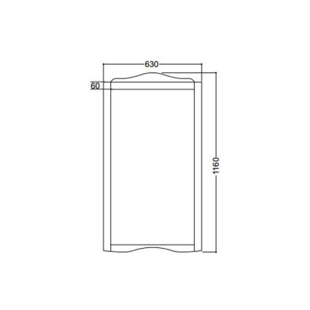 KERASAN Retro Зеркало в деревянной раме 63xh116см, цвет noce(орех)