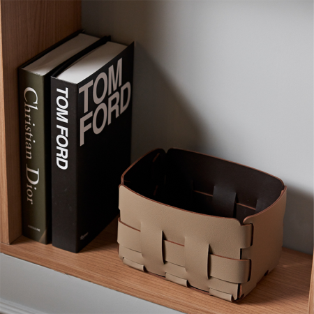 ADJ Корзинка Mini Bottega, 12x19xH13 см., цвет: капучино/шоколад, артикул 1012.04/06