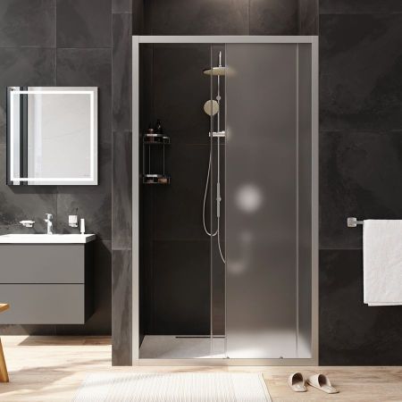 W90G-110-1-195MM Gem Solo Дверь душевая 110х195, стекло матовое, профиль матовый хром, артикул W90G-110-1-195MM