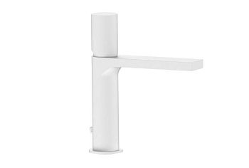 AQG Tube, однорычажный смеситель для раковины (излив 12 см), без донного клапана, цвет белый матовый