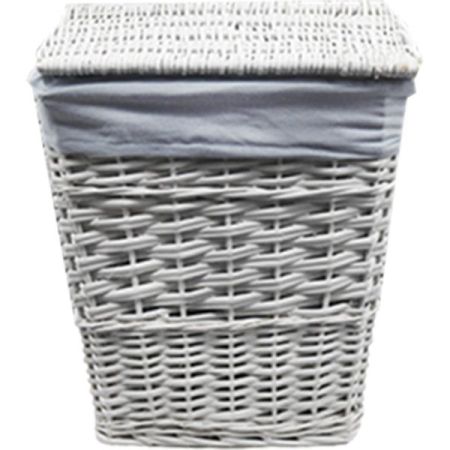 Корзина для белья WasserKRAFT Lippe 49x36x56 WB-450-L с крышкой Белая, артикул WB-450-L