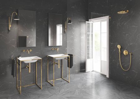 Смеситель для раковины Grohe Atrio New двухвентильный, крестообразная ручка, размер M, холодный рассвет глянец (20164GL3)