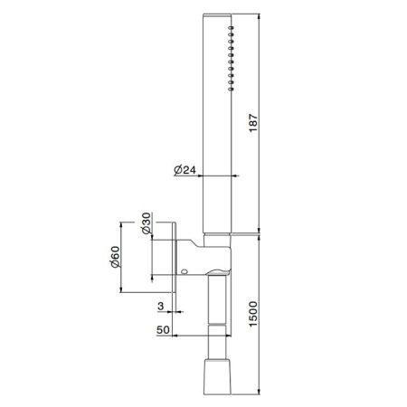Newform Ручной душ, держатель из стены, шланг: 150 см, цвет: хром, артикул 829.21.018
