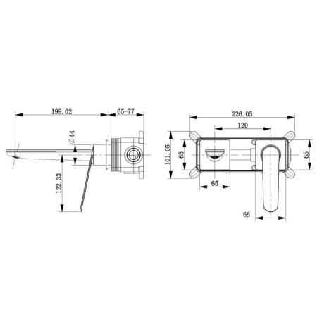 Смеситель для раковины встраиваемый Bronze de Luxe ICON 7006CB, черный