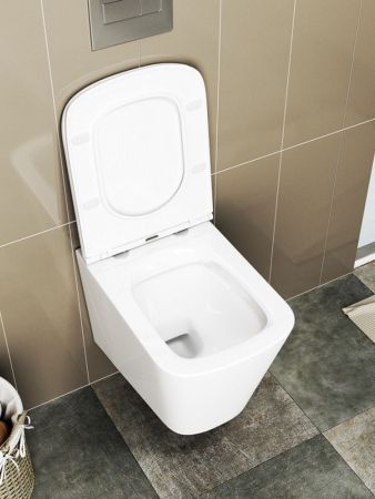 Унитаз подвесной Maretti Umbria безободковый с микролифтом, UM10PBM08-844, белый, артикул UM10PBM08-844