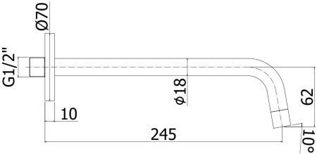 Излив Paffoni ZBOC046HGSP золото брошир
