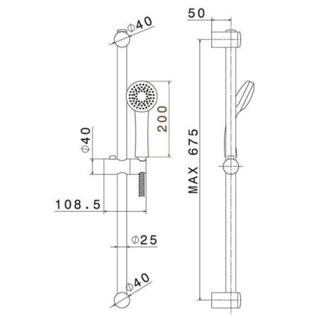 Душевая стойка PIANO без выхода для подачи воды, хром глянец