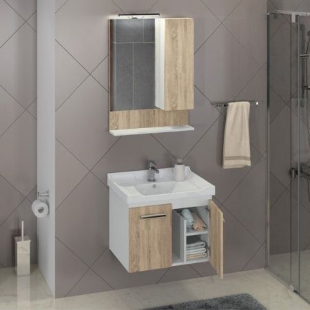 Тумба с раковиной Comforty Рига 60 4142213 подвесная Дуб сонома