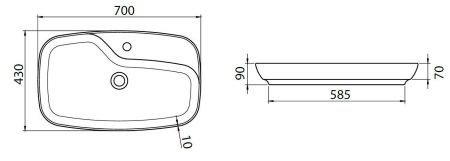 Раковина накладная Allen Brau Liberty 4.32011.31 черный матовый, артикул 4.32011.31