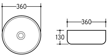 Раковина TEOLO с установкой на столешницу круглой формы 700-011W, артикул 700-011W
