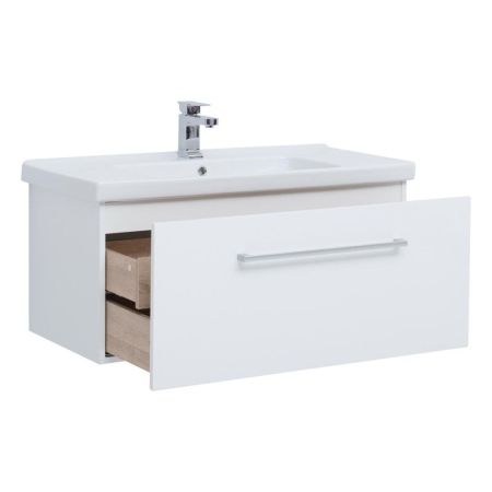 Тумба с раковиной подвесная Dreja Big Inn 100 см, белый, артикул 77-0205W-com