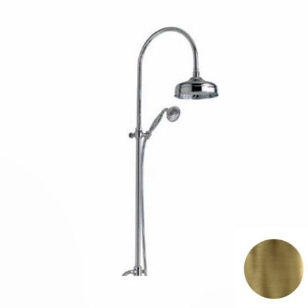 NICOLAZZI DOCCIA Душевая стойка с верхним душем Ø200 мм., переключателем, ручным душем и шлангом, цвет бронза, артикул 5719WSBZ20