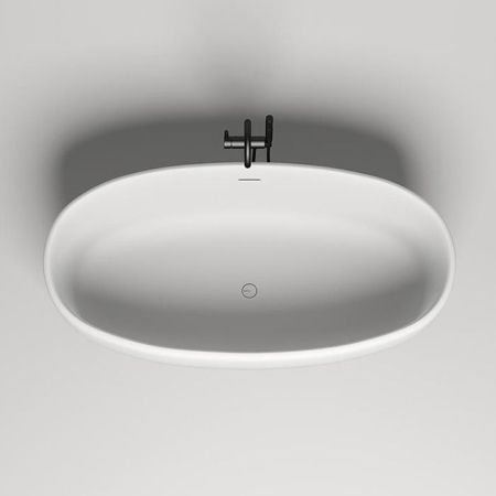 Ванна, Salini, LUCE, ширина, мм-1700, глубина, мм-860, высота, мм-585, водоизмещение (л)-347, тип установки-отдельностоящий, форма-овальная, сифон, интегрированный слив-перелив-в комплекте, донный клапан "Click-Clack" цвет-белый, материал-S-Stone (искуств, артикул 100121M