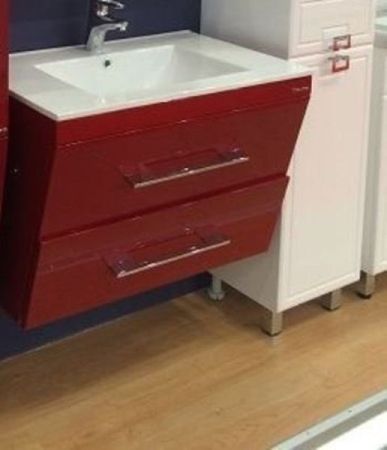 Тумба под раковину Bellezza Берта 100 4635217510033 подвесная Красная, артикул 4635217510033