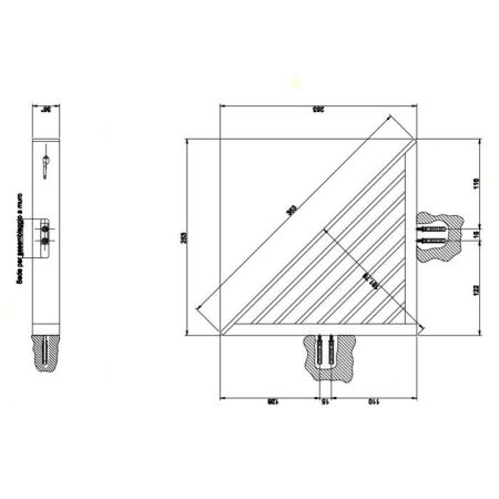 Gessi Rettangolo Полочка-решетка угловая для ванны или душа, цвет: Gold CCP, артикул 20861#080