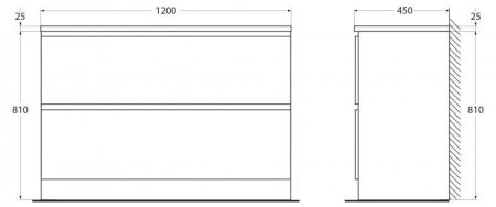 Мебель для ванной комнаты BELBAGNO ALBANO-1200-2C-PIA, артикул BB1200/455-LV-MR-ALR
