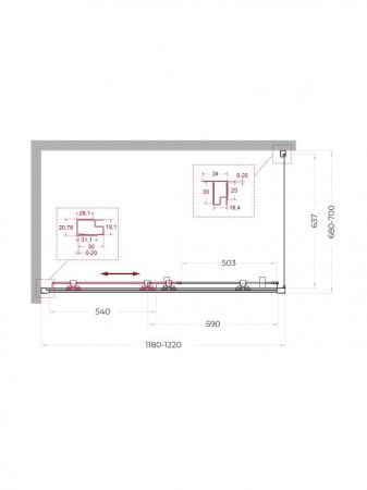 UNO-195-AH-1-110/80-C-NERO Душевой уголок, артикул UNO-195-AH-1-110/80-C-NERO