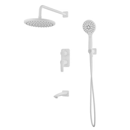 Душевая система с тропическим душем, ручным душем и изливом IDDIS Ray белый матовый (RAYWT03i68), артикул RAYWT03i68