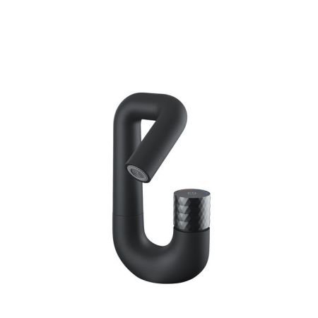 Смеситель для умывальника IDDIS Twist с управлением Push Control, черный матовый (TWIBLBTi01), артикул TWIBLBTi01