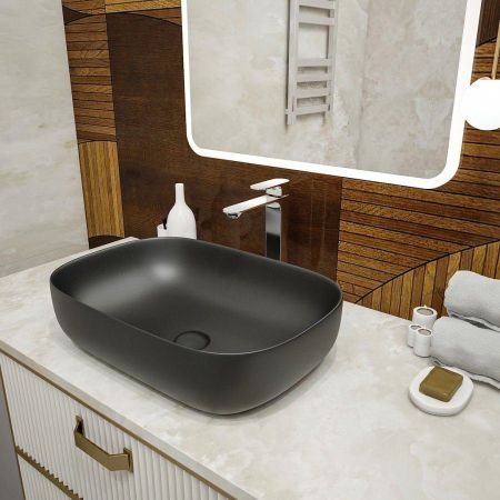 Раковина чаша Maretti FL13NS66-560, черная, артикул FL13NS66-560