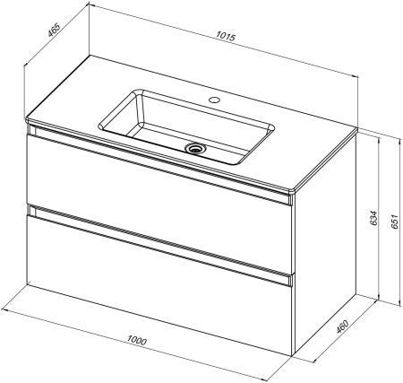 Тумба под раковину Allen Brau Eclipse 100 1.E1003.WM белый матовый, артикул 1.E1003.WM