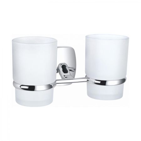 Два стакана для зубных щеток с держателем WONZON & WOGHAND PORTO, Хром (WW-1801), артикул WW-1801