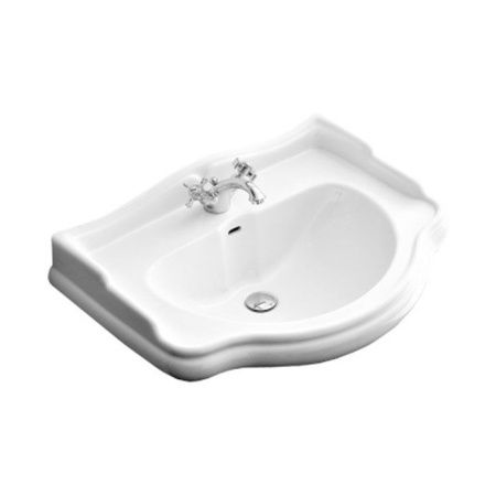 KERASAN Retro 69, раковина 69*52см без отверстия под смеситель, цвет: белый