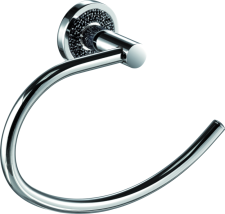 Sanibano Ebano, полотенцедержатель - полукольцо, цвет хром-кристаллы Swarovski black, артикул H2014/05B