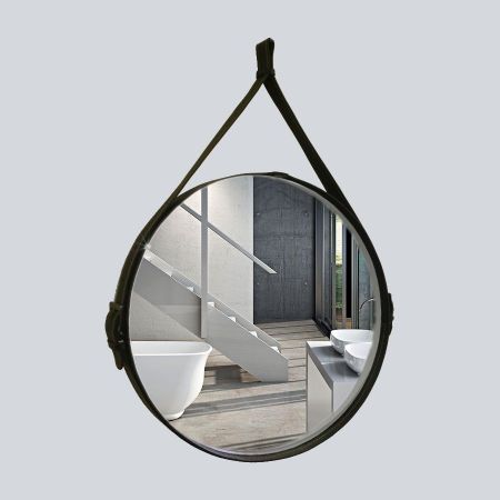 Зеркало VLM-2N700 D700 на кожаном ремне, цвет черный