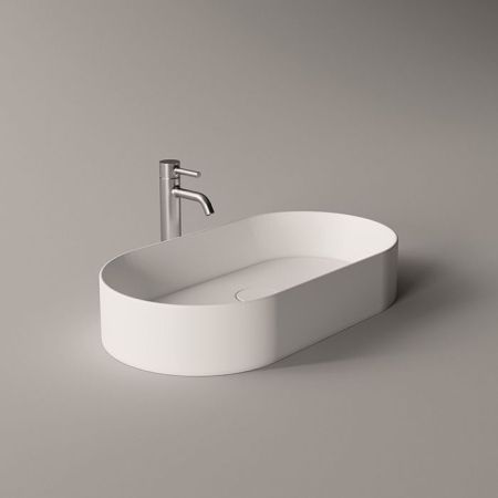 Alice Spy Раковина Oval 65x36хВ12, накладная, без отверстия под смеситель, белый глянцевый, артикул 34240101