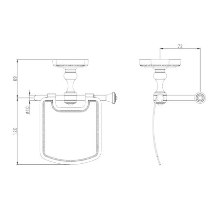 Держатель для туалетной бумаги Bronze de Luxe ROYAL R25003, бронза, артикул R25003