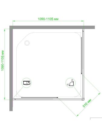 Душевой уголок Royal Bath RB HPD-C-BL 110х110х200 (матовое), артикул RB110HPD-C-BL