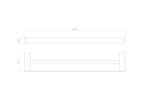 Полотенцедержатель двойной WONZON & WOGHAND CARBON, Черный (WW-7711), артикул WW-7711