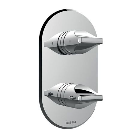 Смеситель для душа, Bossini, APICE, тип открывания воды-однорычажный, тип регулирования воды-термостатический картридж, монтаж-настенный встраиваемый, отверстия для монтажа-2, внутренняя часть-необходимо заказать, переключатель на 2-5 выходов, цвет-хром, артикул Z00500.030