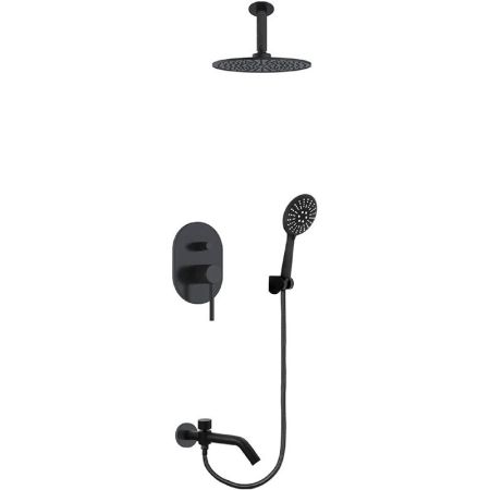 Душевая система Bronze de Luxe Scandi 9010/1B Черная, артикул 9010/1B