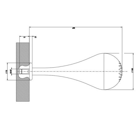 Gessi Goccia Верхний душ для потолочного крепления каплевидной формы, h=387мм, цвет: белый