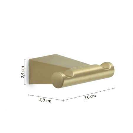 Gedy Tonale, крючок двойной, цвет матовое золото, артикул TN26(88)