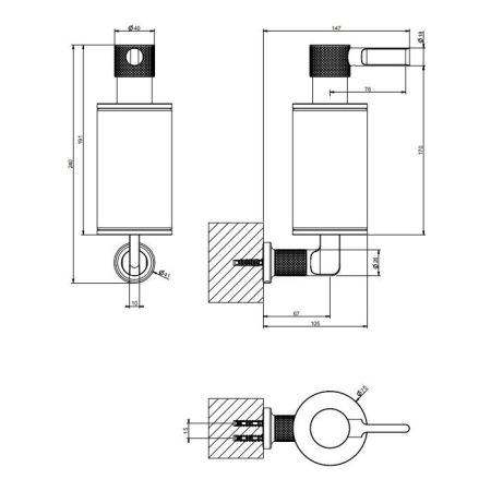 GESSI INCISO Дозатор для жидкого мыла настенный, цвет: белый/золото, артикул 58513#246