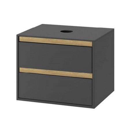 Тумба под накладную раковину EXCELLENT Tuto 80 см (серый/дуб), 2 ящика, артикул MLEX.0104.800.GRBL