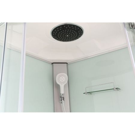 Душевая кабина Black&White Galaxy G8503 профиль Серебристый хром задняя стенка Белая