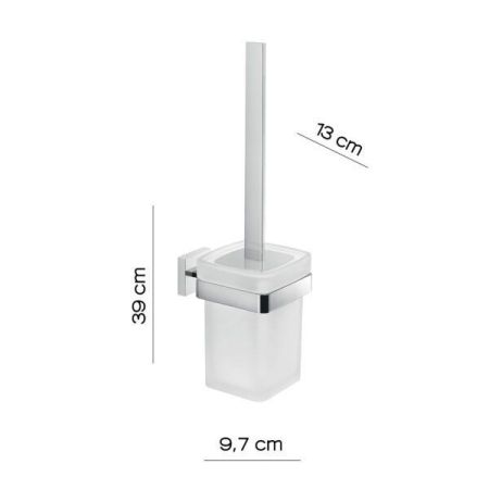 Gedy Elba, настенный стеклянный ёрш, цвет хром, артикул A033/03(13)